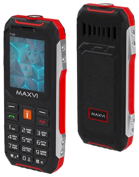 Мобильный телефон кнопочный Мобильный телефон кнопочный MAXVI T100 Red-0