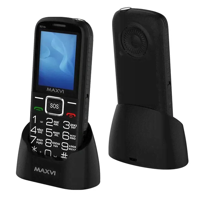 Мобильный телефон кнопочный Мобильный телефон кнопочный MAXVI B21ds Black-0